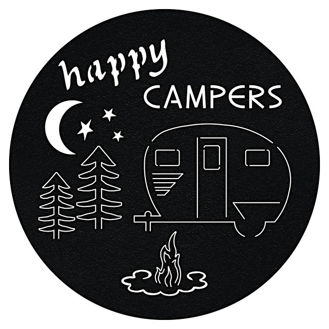 Happy Camper With Camper Rustic Metal Sign
